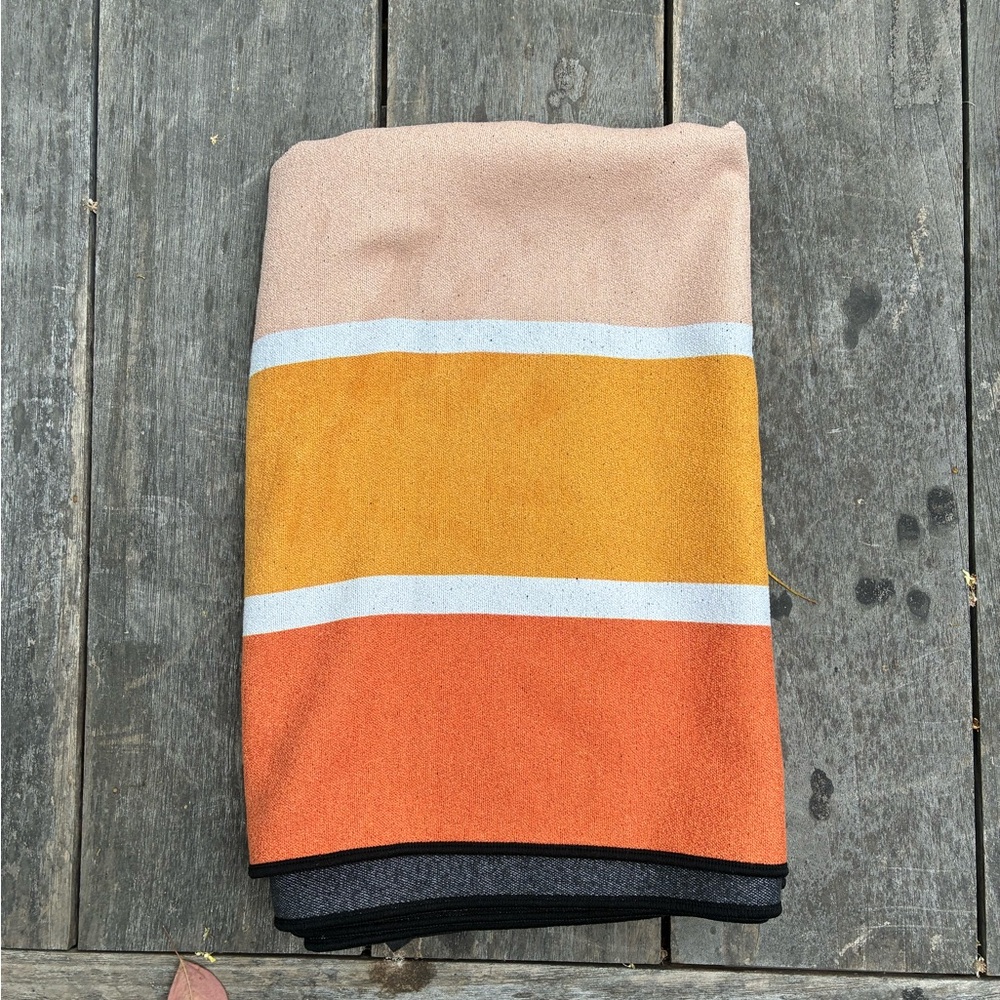Striped Beach Towel in Orange and Tan